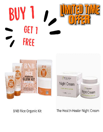 BNB Rice Organic Kit + Health Healer Night Cream – Skin Brightening Combo