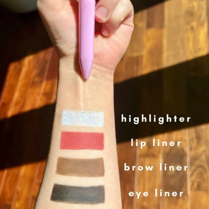 Makeup Pen 4 in 1 Eyebrow Pencil Waterproof Long Lasting Easy Color Eyebrow Lip Highlighter Pen Sweatproof Makeup Cosmetic Tool