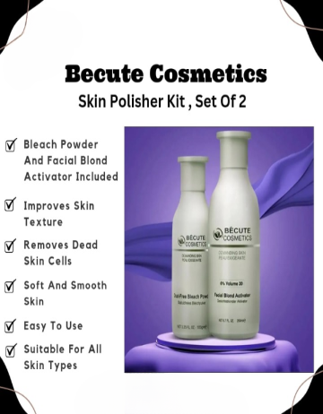 Becute Skin Polish Set – Bleach Powder &amp; Facial Blonde Activator for Radiant and Even Skin Tone