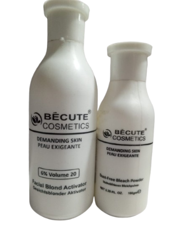 Becute Skin Polish Set – Bleach Powder &amp; Facial Blonde Activator for Radiant and Even Skin Tone